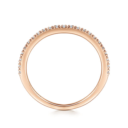 14K Rose Gold Prong Set Diamond Wedding Band — Gabriel & Co. AN7650K44JJ
