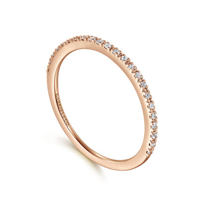 14K Rose Gold Prong Set Diamond Wedding Band — Gabriel & Co. AN7650K44JJ