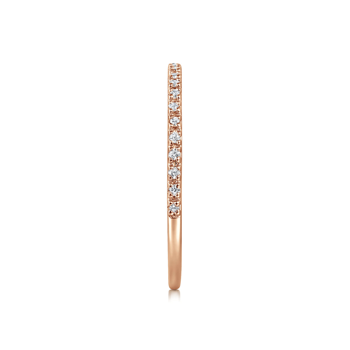 14K Rose Gold Prong Set Diamond Wedding Band — Gabriel & Co. AN7650K44JJ