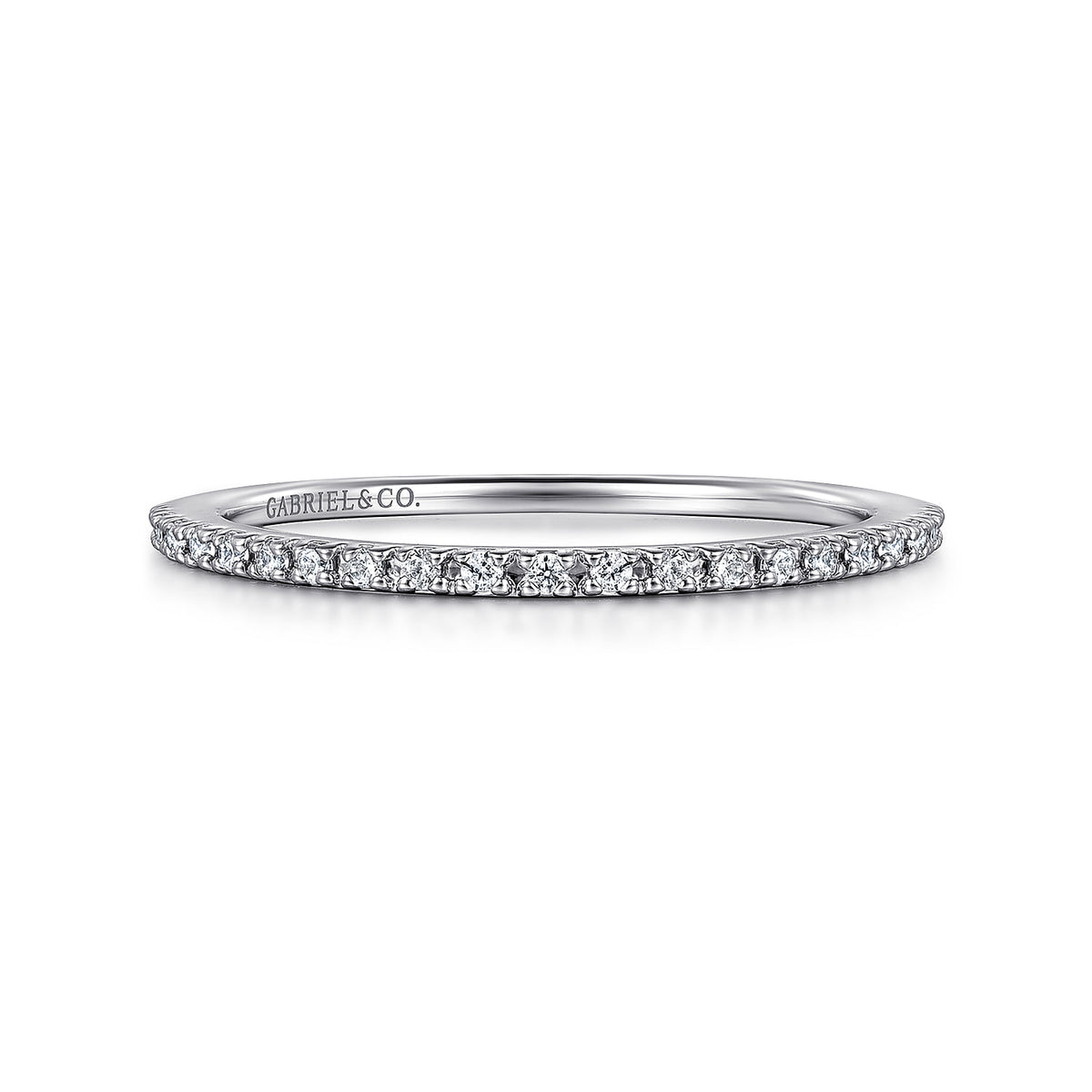 14K White Gold Prong Set Diamond Wedding Band — Gabriel & Co. AN7650W44JJ
