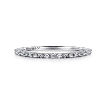14K White Gold Prong Set Diamond Wedding Band — Gabriel & Co. AN7650W44JJ