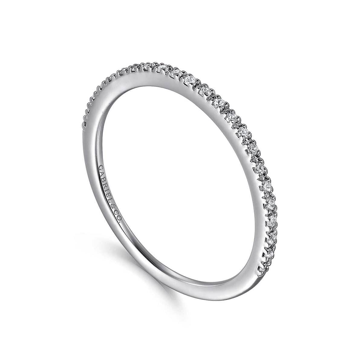 14K White Gold Prong Set Diamond Wedding Band — Gabriel & Co. AN7650W44JJ