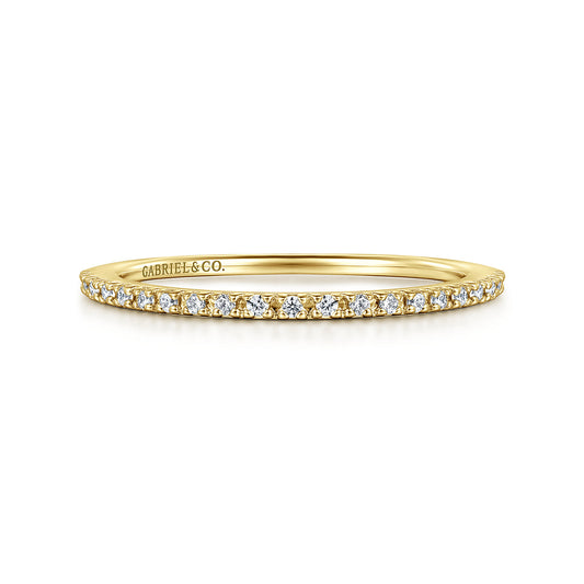 14K Yellow Gold Prong Set Diamond Wedding Band — Gabriel & Co. AN7650Y44JJ