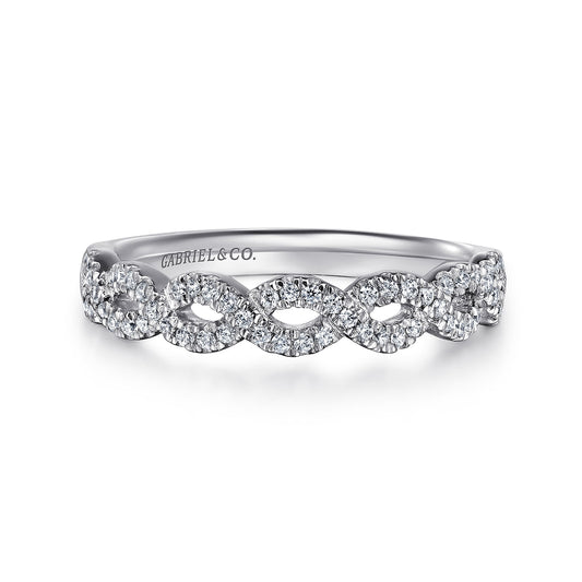 14K White Gold Twisted Diamond Anniversary Band — Gabriel & Co. AN8261W44JJ