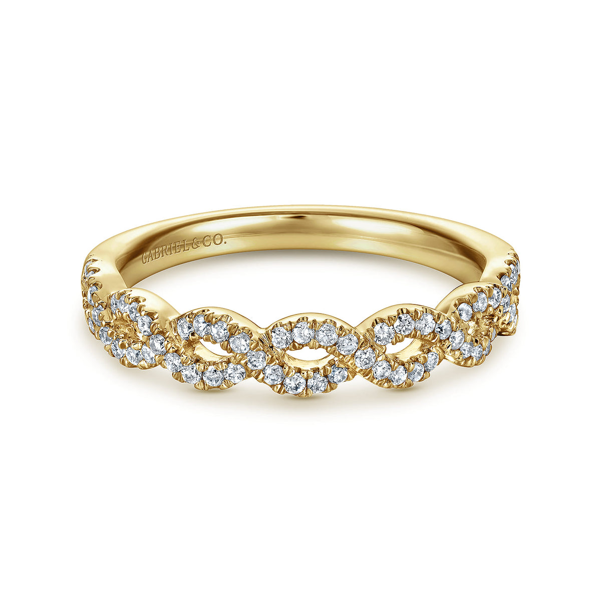 14K Yellow Gold Twisted Diamond Anniversary Band — Gabriel & Co. AN8261Y44JJ