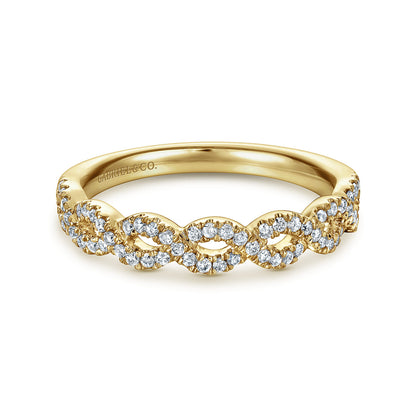 14K Yellow Gold Twisted Diamond Anniversary Band — Gabriel & Co. AN8261Y44JJ