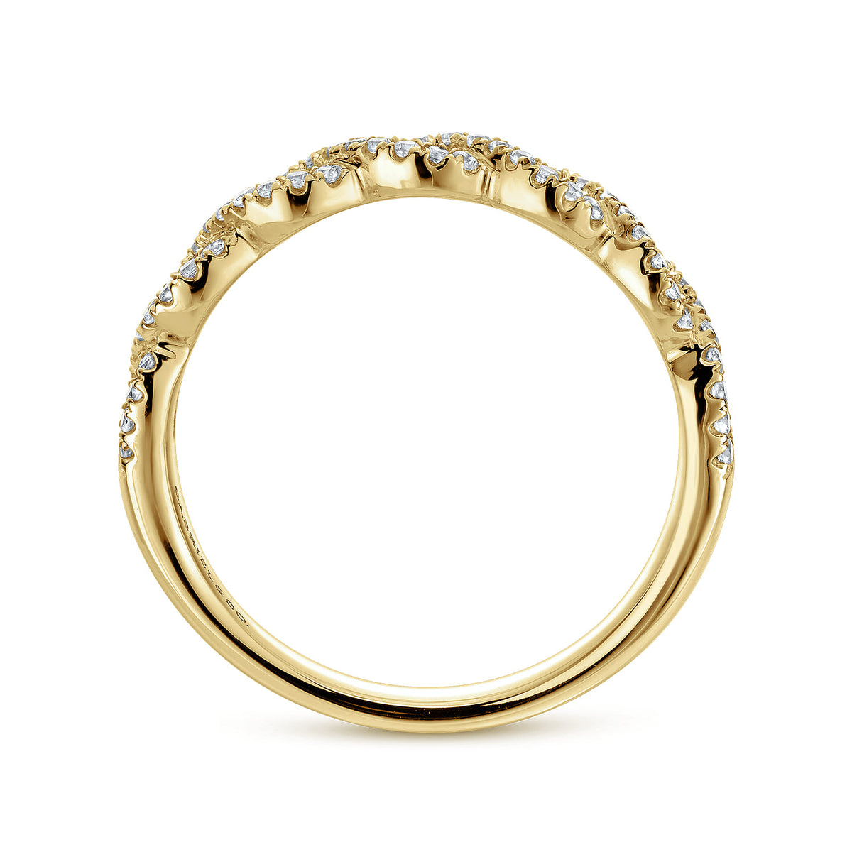 14K Yellow Gold Twisted Diamond Anniversary Band — Gabriel & Co. AN8261Y44JJ