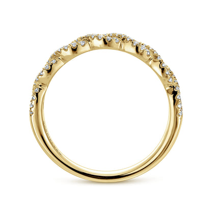 14K Yellow Gold Twisted Diamond Anniversary Band — Gabriel & Co. AN8261Y44JJ