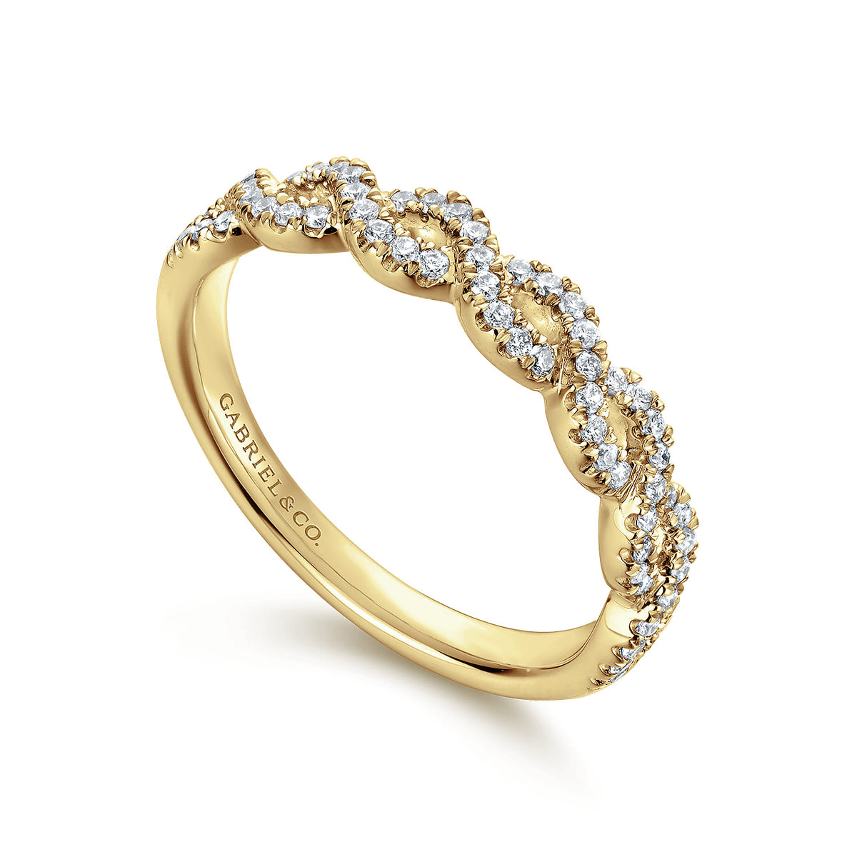 14K Yellow Gold Twisted Diamond Anniversary Band — Gabriel & Co. AN8261Y44JJ
