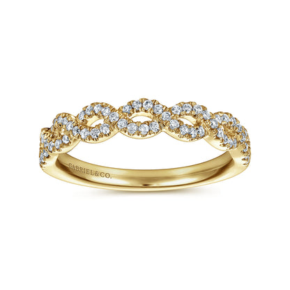 14K Yellow Gold Twisted Diamond Anniversary Band — Gabriel & Co. AN8261Y44JJ
