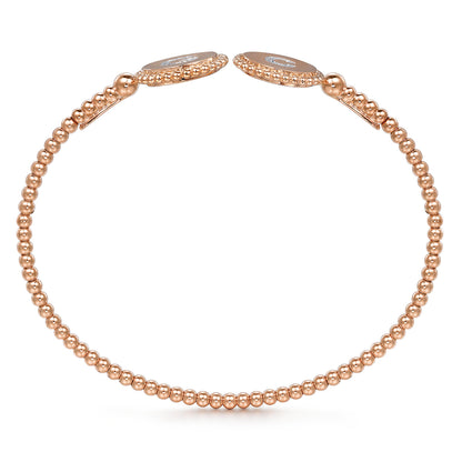 14K Rose Gold Diamond Initial G and C Bangle — Gabriel & Co. BG02GC-62K45JJ