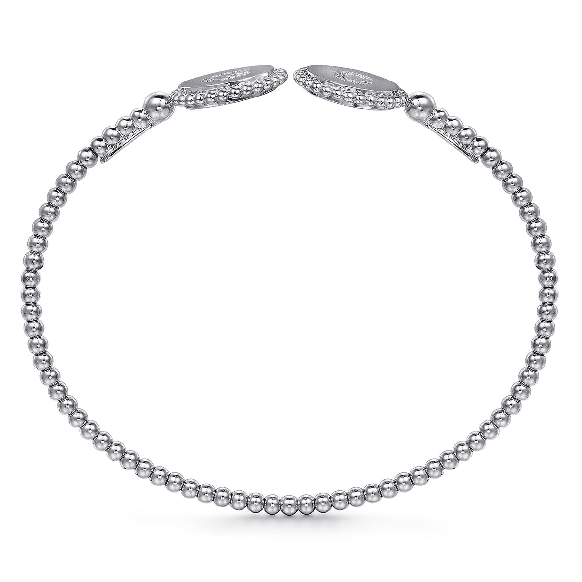 14K White Gold Diamond Initial G and C Bangle — Gabriel & Co. BG02GC-62W45JJ