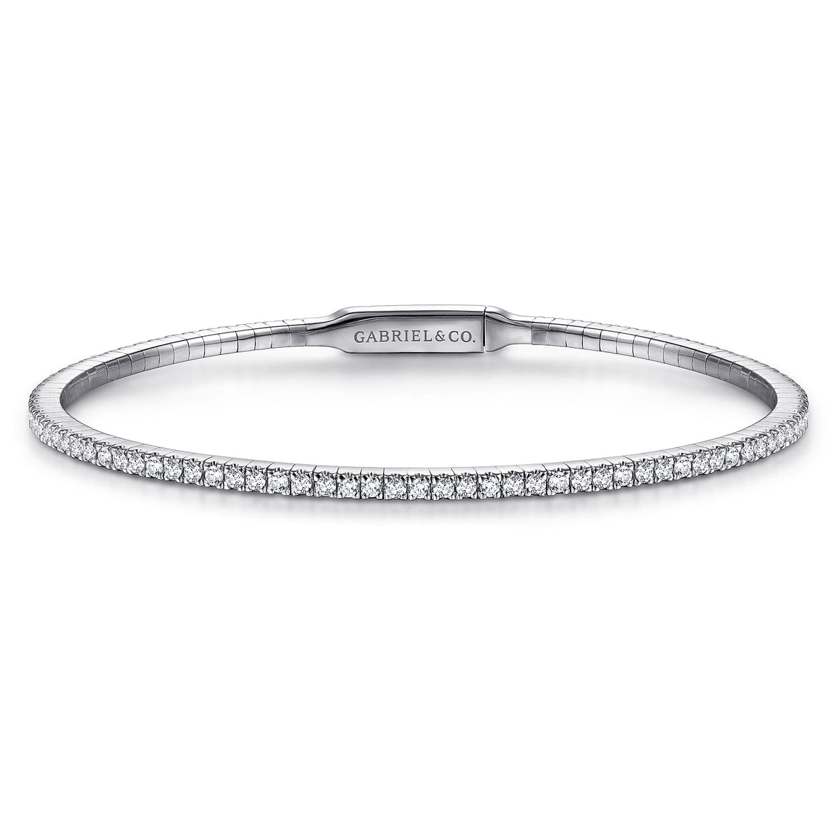 14K White Gold Diamond Bangle — Gabriel & Co. BG3221-62W45JJ