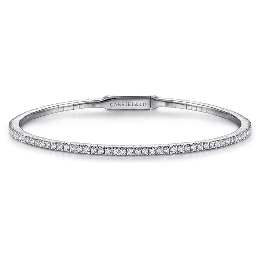 14K White Gold Diamond Bangle — Gabriel & Co. BG3221-62W45JJ