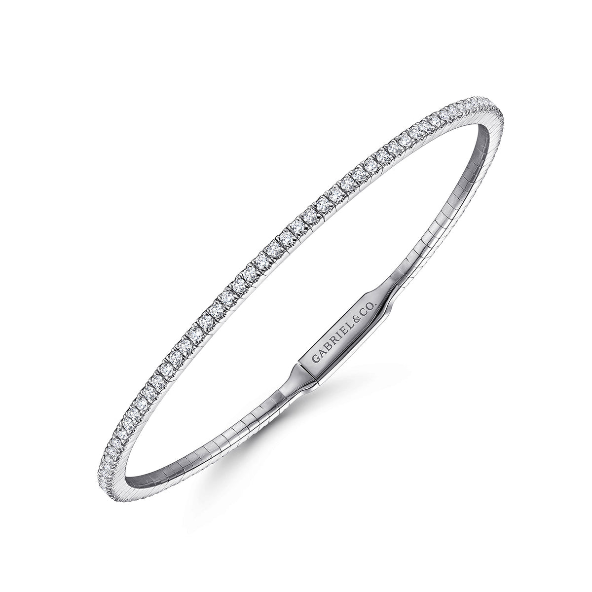 14K White Gold Diamond Bangle — Gabriel & Co. BG3221-62W45JJ