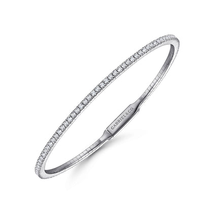 14K White Gold Diamond Bangle — Gabriel & Co. BG3221-62W45JJ