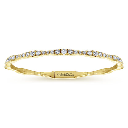 14K Yellow Gold Diamond Station Bangle — Gabriel & Co. BG3707-65Y45JJ