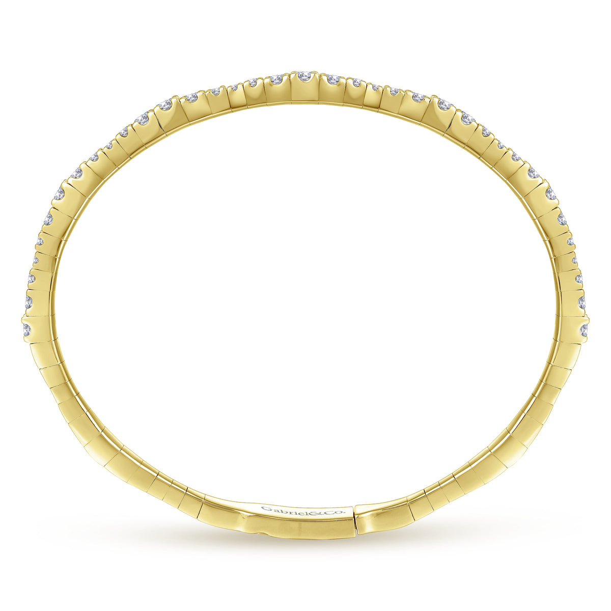 14K Yellow Gold Diamond Station Bangle — Gabriel & Co. BG3707-65Y45JJ