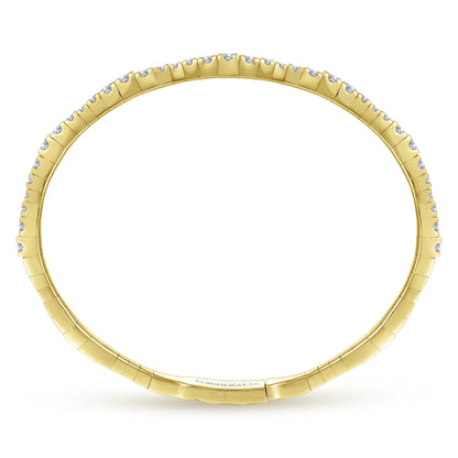 14K Yellow Gold Diamond Station Bangle — Gabriel & Co. BG3707-65Y45JJ
