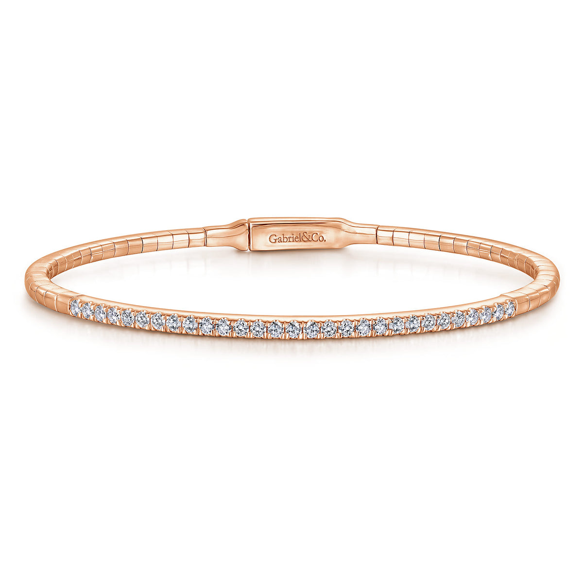 14K Rose Gold Diamond Bangle — Gabriel & Co. BG3716-62K45JJ
