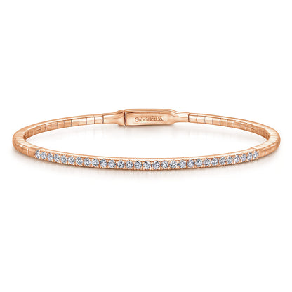 14K Rose Gold Diamond Bangle — Gabriel & Co. BG3716-62K45JJ