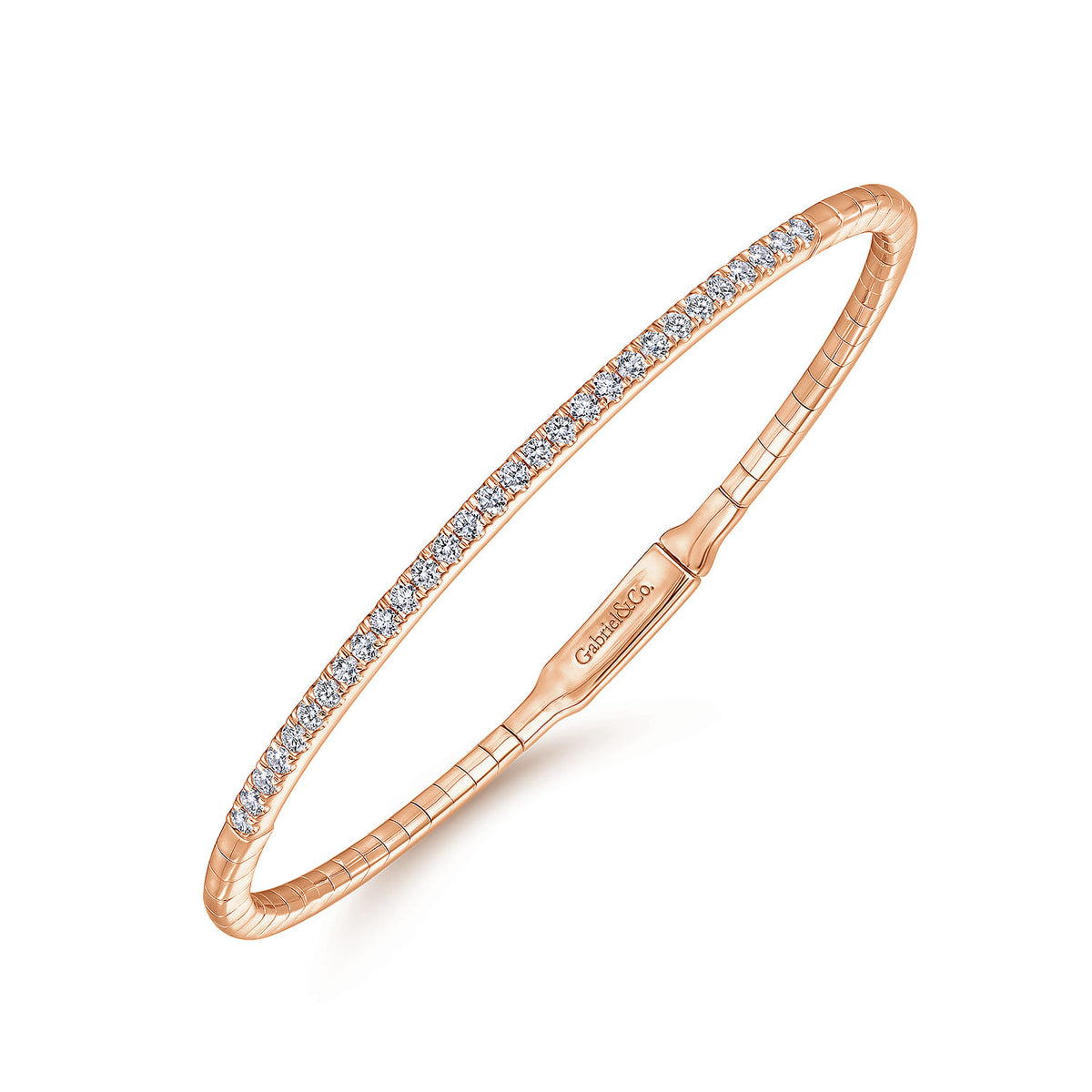 14K Rose Gold Diamond Bangle — Gabriel & Co. BG3716-62K45JJ