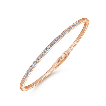 14K Rose Gold Diamond Bangle — Gabriel & Co. BG3716-62K45JJ