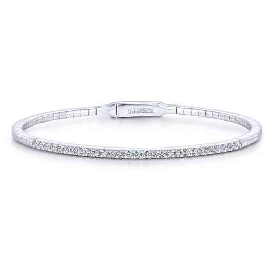 14K White Gold Diamond Bangle — Gabriel & Co. BG3716-62W45JJ