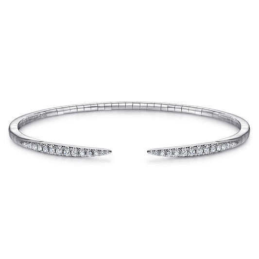 14K White Gold Split Diamond Spike Bangle — Gabriel & Co. BG3912-62W45JJ