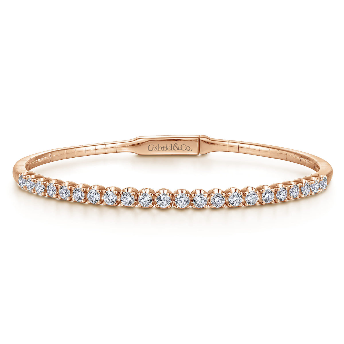 14K Rose Gold Diamond Bangle — Gabriel & Co. BG3975-65K45JJ