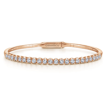 14K Rose Gold Diamond Bangle — Gabriel & Co. BG3975-65K45JJ