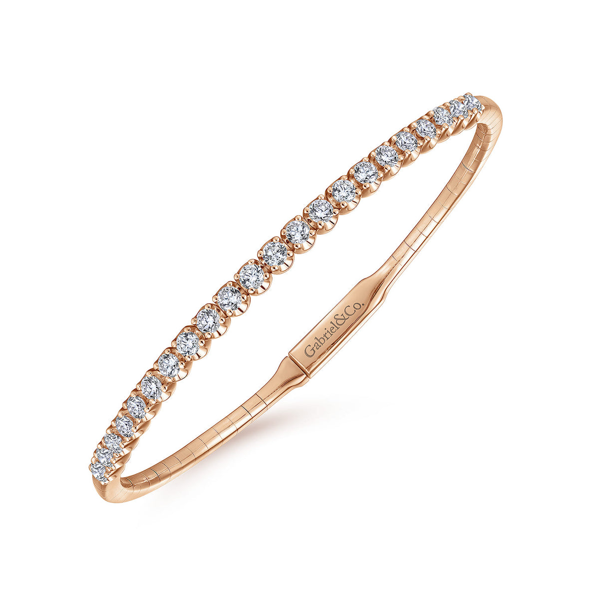 14K Rose Gold Diamond Bangle — Gabriel & Co. BG3975-65K45JJ