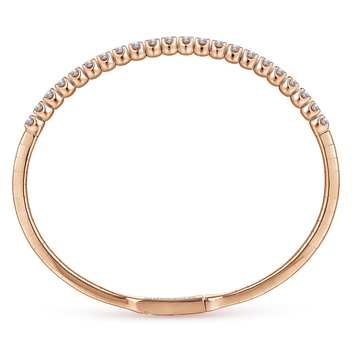 14K Rose Gold Diamond Bangle — Gabriel & Co. BG3975-65K45JJ