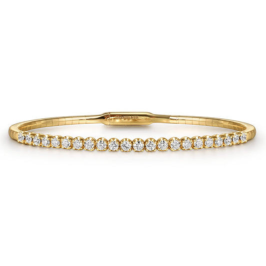 14K Yellow Gold Tiger Claw Set Diamond Split Bangle — Gabriel & Co. BG3975-65Y45JJ