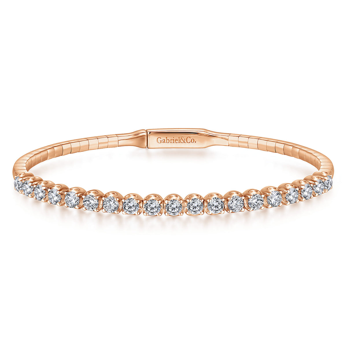 14K Rose Gold Diamond Bangle — Gabriel & Co. BG3976-65K45JJ