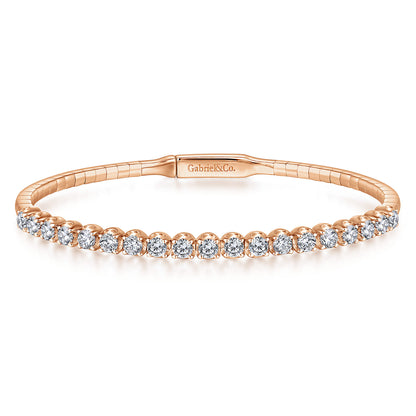 14K Rose Gold Diamond Bangle — Gabriel & Co. BG3976-65K45JJ