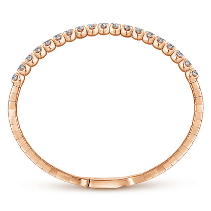 14K Rose Gold Diamond Bangle — Gabriel & Co. BG3976-65K45JJ