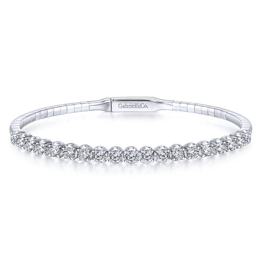 14K White Gold Diamond Bangle — Gabriel & Co. BG3976-65W45JJ
