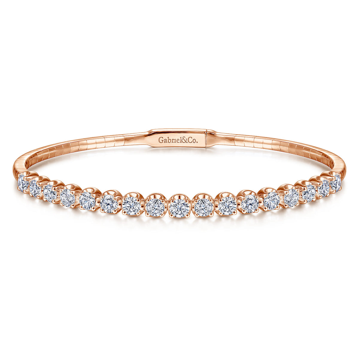 14K Rose Gold Diamond Bangle — Gabriel & Co. BG3977-65K45JJ