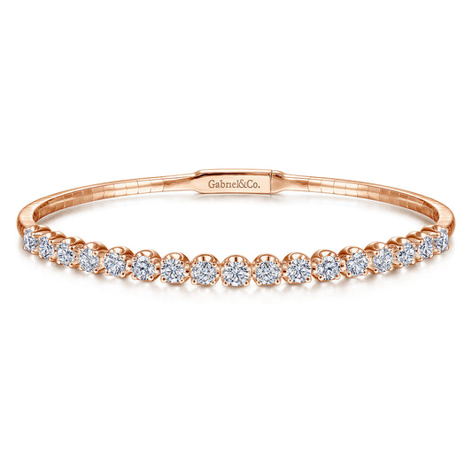 14K Rose Gold Diamond Bangle — Gabriel & Co. BG3977-65K45JJ