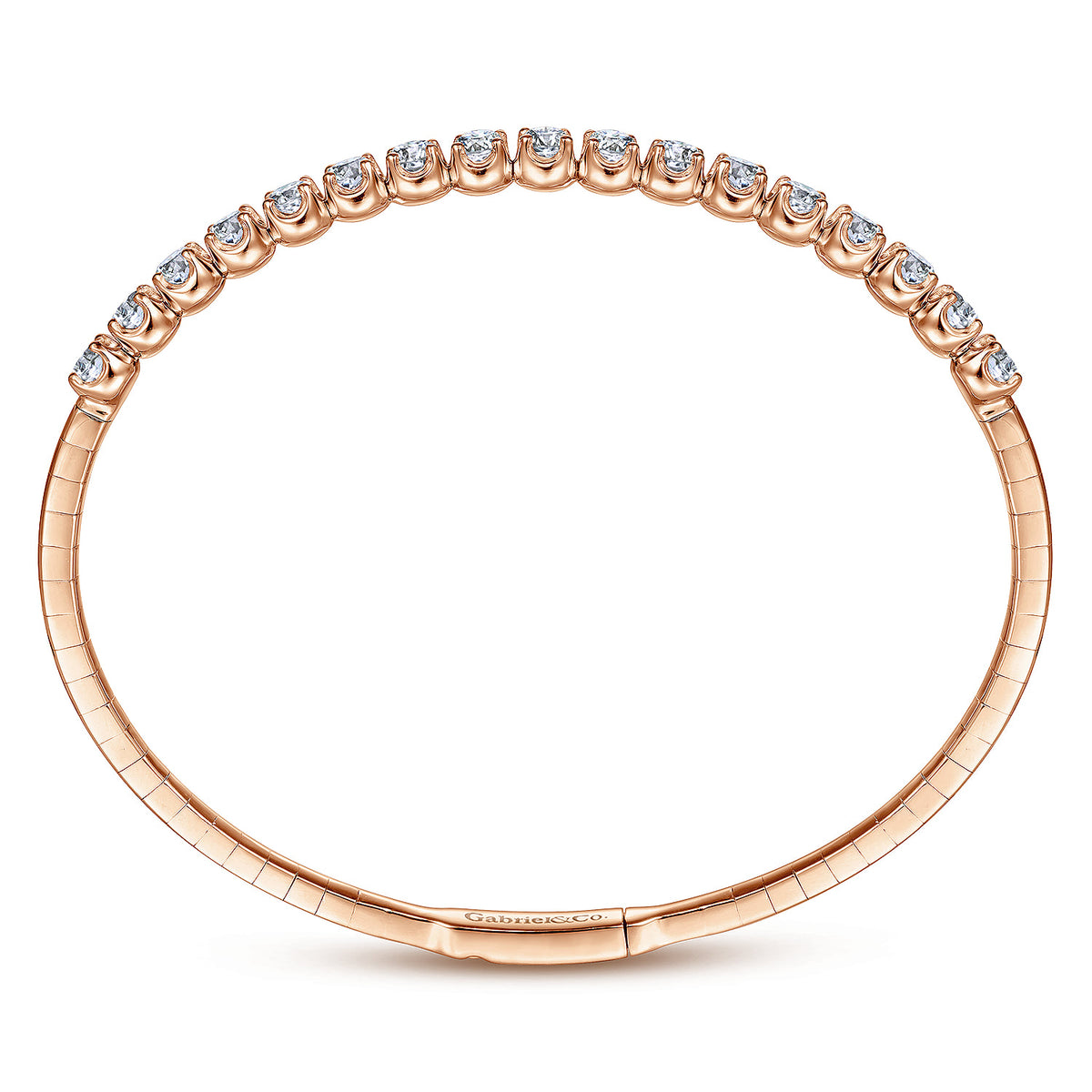 14K Rose Gold Diamond Bangle — Gabriel & Co. BG3977-65K45JJ