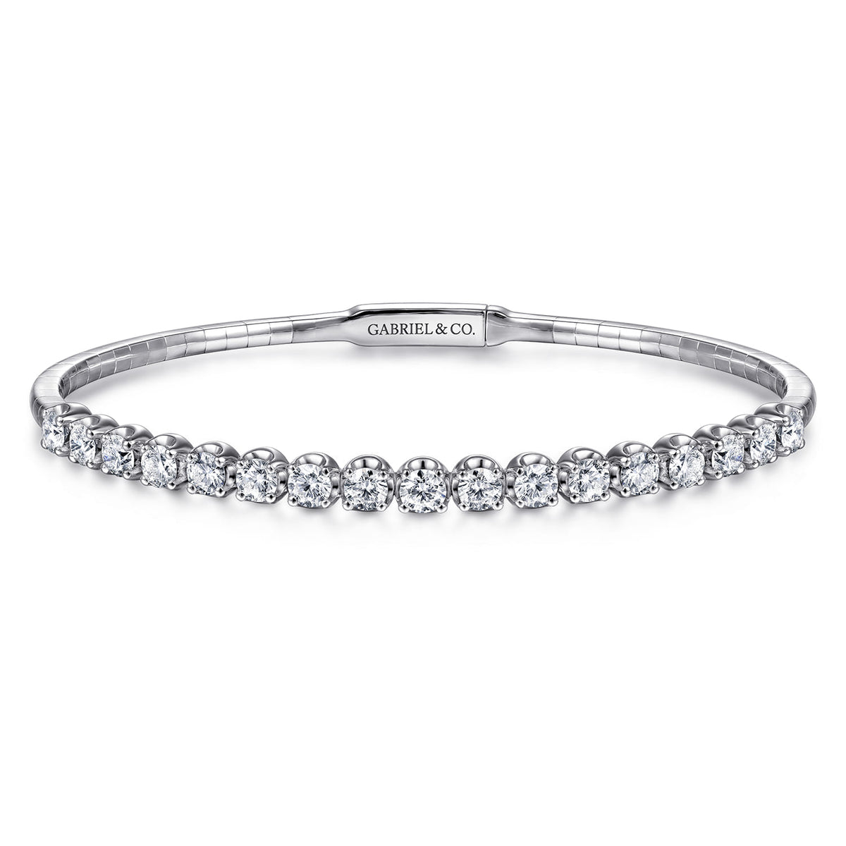 14K White Gold Diamond Bangle — Gabriel & Co. BG3977-65W45JJ