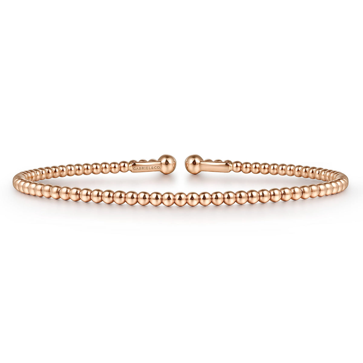 Split 14K Rose Gold Beaded Bujukan Bangle — Gabriel & Co. BG4107-6K4JJJ