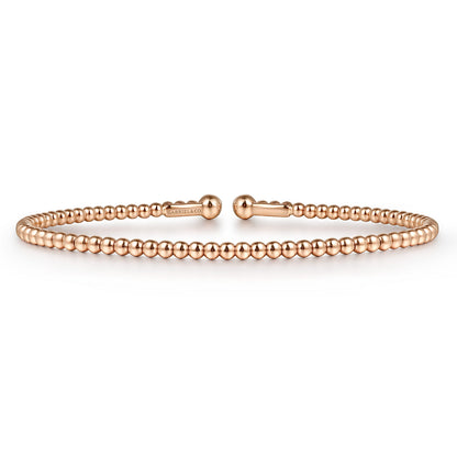 Split 14K Rose Gold Beaded Bujukan Bangle — Gabriel & Co. BG4107-6K4JJJ