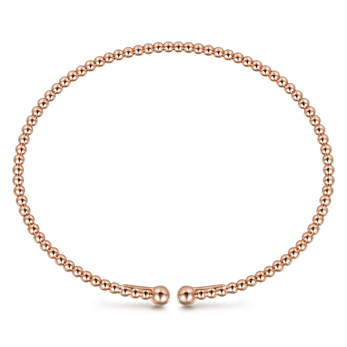 Split 14K Rose Gold Beaded Bujukan Bangle — Gabriel & Co. BG4107-6K4JJJ