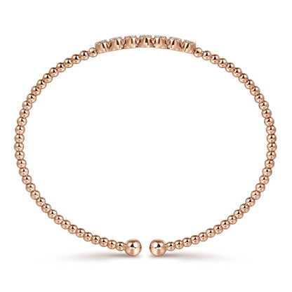 14K Rose Gold Bujukan Bead and Cluster Diamond Bangle — Gabriel & Co. BG4116-62K45JJ