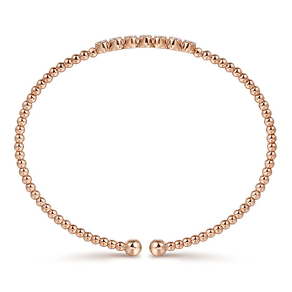 14K Rose Gold Bujukan Bead and Cluster Diamond Bangle — Gabriel & Co. BG4116-6K45JJ