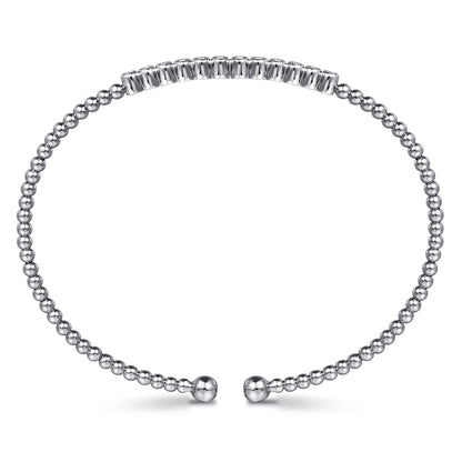 14K White Gold Bujukan Bead Diamond Bangle — Gabriel & Co. BG4118-6W45JJ