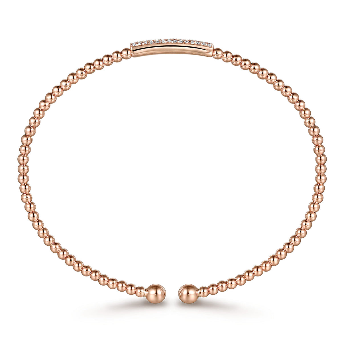 14K Rose Gold Bujukan Cuff Bracelet with Diamonds — Gabriel & Co. BG4119-62K45JJ