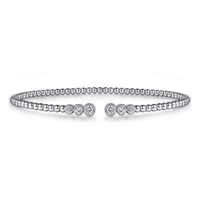 14K White Gold Bujukan Diamonds Split Bangle — Gabriel & Co. BG4120-62W45JJ